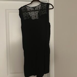 Black lace detail romper